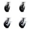 Service Caster 8 Inch Kingpinless Rubber on Steel Wheel Swivel Caster Set with 2 Brakes SCC SCC-KP30S820-RSR-2-SLB-2 - alternate 1